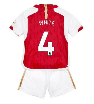 Arsenal Benjamin White #4 Koti Pelipaita Lasten 2023-24 Lyhyet Hihat (+ Lyhyet housut)